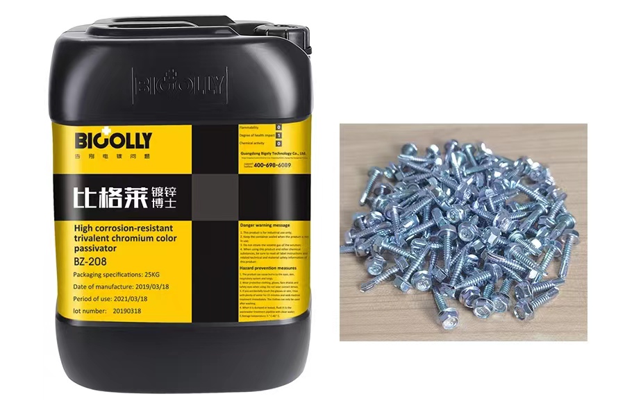 How do iron impurities affect the color appearance of trivalent chromium colored zinc passivation?