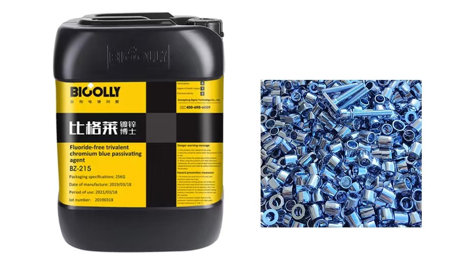 Effective trivalent chromium blue and white zinc passivator